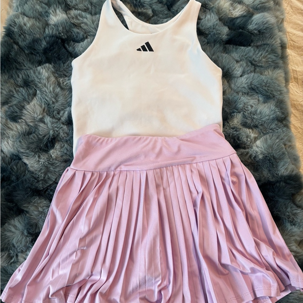 Adidas girls Aero Ready sleeveless tank bra in white